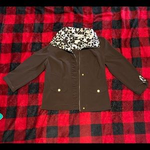 Zenergy Neema Alice Animal Print Trim Jacket